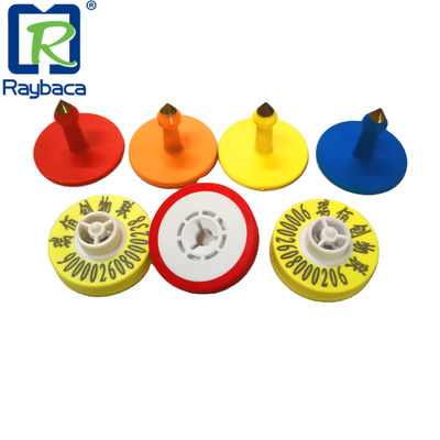 Two Pieces Rfid Animal Identification Ear Tags 30mm For Livestock Husbandry